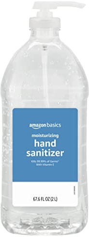 Amazon Basics Hand Sanitizer, Original Scent, Contains 62% Ethyl Alcohol, Moisturizing Formula, 67.60 fl oz, Pack of 1 (Previously Solimo)