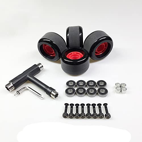 Longboard Skateboard Rollen 4Pcs (71*50mm 78A) 8Pcs Kugellager 608RS ABEC-11, mit T-Tool, Ersatz Räder Set Kit, Replacement Wheels Bearings für Cruiserboard Snakeboard Pennyboard Fishboard,Non slip