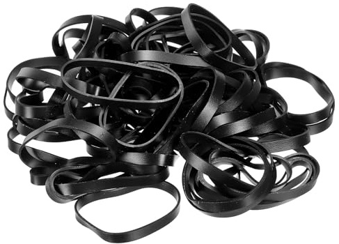 PATIKIL Silikongummiband buntband 50 st halkfria 5,6 cm platt svart för sladdomslag, väskomslag, konst
