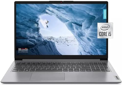 Lenovo 2023 Ideapad 1i Laptop, 15.6 inch FHD Display, 10 Core Intel Core i5-1235U, 16GB RAM, 512GB SSD, Intel Iris Xe Graphics, Wi-Fi 6, Windows 11 Home, Cloud Grey, Bundle with JAWFOAL