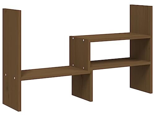vidaXL Skärmställ honungsbrun (39-72)x17x43 cm massiv furu