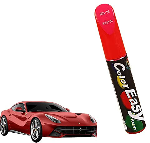 SEMINISMAR Penna per Ritocco e Riparazione Graffi Auto, Pennarello Copri Graffi, Vernice per Ritocco, Rosso, 1 Pezzo