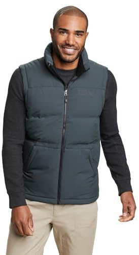 Eddie Bauer Men's Regular Fit Glacier Peak Seamless Stretch Vest, Storm, Medium