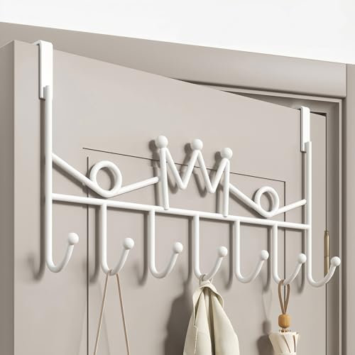 WBDXWB Over The Door Hook, Over Door Hanger for Coat, Towel, Bag, Robe (1 Pack, White)