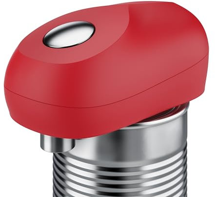 Arendo - Elektrischer Dosenöffner mit automatischer 360° Drehung Konservenöffner mit Start & Stopp Funktion für alle Dosengrößen Automatikstopp Praktischer Küchenhelfer - Rot