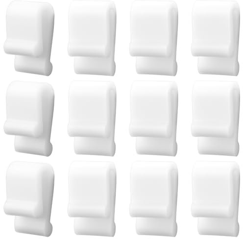 12pcs Dutch Oven Lid Protector Clips, Silicone Cookware Protector Clips Pot Lid Flexible Bumpers Lifter Accessories for Stacking Pan and Display of Dutch Oven Pots (White)