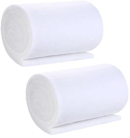 QXCFTW 2-Pack 1m x 12cm Premium Filter Floss Aquarium - Aquarium Filter Floss for Crystal Clear Water - Fish Tank Filter Sponges, Easy to Cut & Use