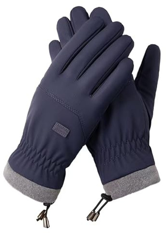 Winter Thermal Gloves,Waterproof Windproof Warm Gloves,Skin-Friendly Soft Comfy Gloves,Riding Anti-slip Thermal Gloves for Men Women Hiking Climbing Riding Bike Outdoor Sport Navy blue