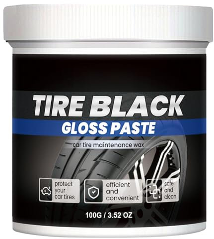 Glart Reifenglanz Reifenglanzpaste,Pflegepaste für Autoreifen,Wasserdichtes Autoreifenwachs,Reifenreiniger und Glanz,Tire Black Wax,Auto Reifenpflege Für Schutz,Reifenreiniger,Reinigen,Polieren,1pc