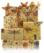 Geschenkpapier Vintage-Stil, Boho, Sonnenblume, Schmetterling, Libelle, Käfer, Blumenmuster, mit 22 m Seidenband, 6 Blätter,50 x 70 cm, Geschenkpapier für Frühling, Sommer, Brautparty, Geburtstag