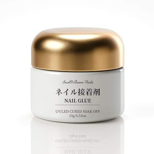 Sun&Beam Nails Colla per unghie in gel da 15 ml, forte tenuta per unghie finte, lunga durata e facile rimozione, indurimento con UV/LED, delicato sulle unghie naturali (solo colla)