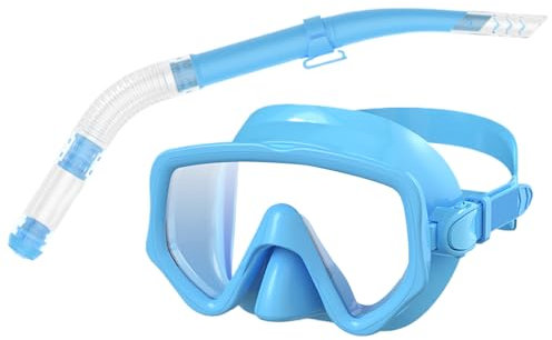 Arrovarp Silikon Tauchbrille, Silikon Schwimmbrille, Scuba Diving Halbmaske, wasserdichte Nasenabdeckung, Panorama Weitsicht Erwachsene Schnorcheln Set, Unterwasser Gesichtsabdeckung für Schwimminsel