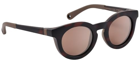 BÉABA, Lunettes de soleil pour enfant 2-4 ans, Protection 100% UV - CAT 3, Protection Latérale, Confort Optimal, Branches ajustables 360°, Adapable à la vue, Collection Happy Ecaille Noir