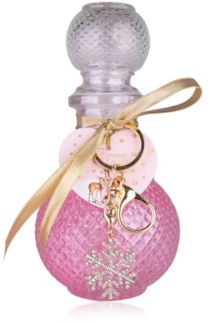 Accentra Bagno di schiuma Romantic DREAMS per donne, 240 ml, schiuma per doccia, schiuma da bagno in bottiglia di vetro con portachiavi, fiocco di neve, profumo vaniglia rosa, benessere, regalo