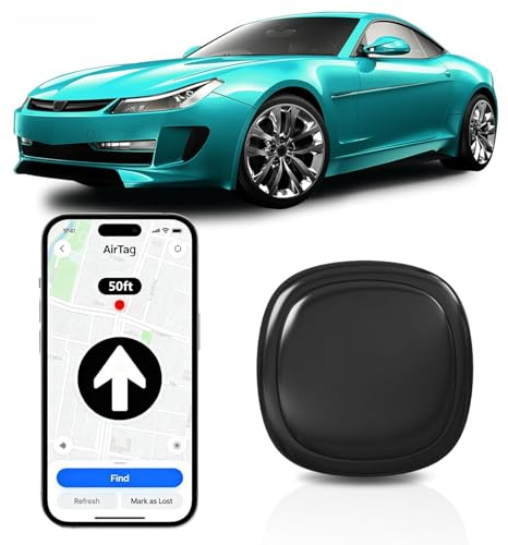 Smart Tracker Tag - Rastreador GPS para coche y bicicleta sin suscripción, compatible con Apple ¿Dónde está en isto? (iOS solamente), mini buscador de llaves para equipaje de maleta, rastreador GPS