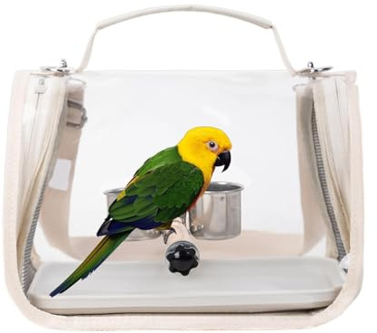 Yugugomo Zaino Trasportino per Uccelli - Zaino Da Trasporto Per Uccelli Con Posatoio - Gabbia leggera da parrocchetto - Per conuri cacatua pappagalli cocorite uscite all'aperto gite vacanze viaggi