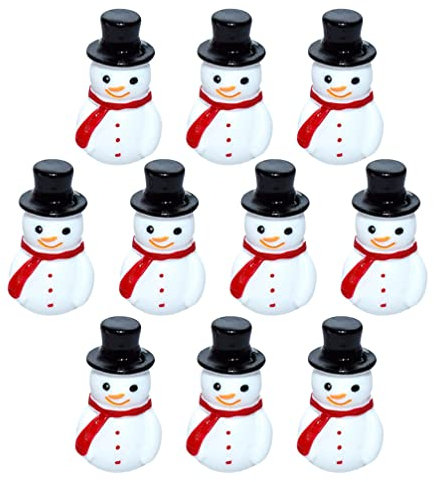 Mini Schneemann Figuren Miniatur Weihnachtsfiguren: Harz Miniaturfiguren Stil B 10 Stücke DIY Weihnachten Mikrolandschaft Bonsai Feengarten Dekoration Party Festival Geschenkidee