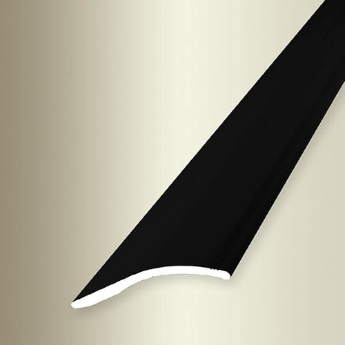 PROVISTON | Anpassungsprofil | Breite: 40 mm | Höhe: 0-18 mm | Länge: 1000 mm | Aluminium Pulverbeschichtet | Rampe | Schwarz | Selbstklebend