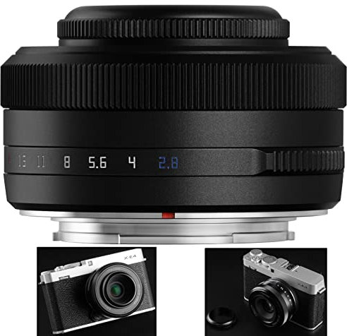 TTArtisan AF 27mm F2.8 XF Objektiv für Fuji X Mount Kameras X-A1 X-A10 X-M1 X-T1 X-T10 X-T100 X-PR01 X-PR03 X-E1 X-E2S XS10 X-H1 X-H2S und mehr.(schwarz)