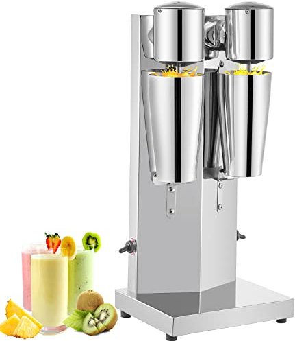VEVOR Frullatore Elettrico 180W per Frappè Smoothie Granita Bevande Fresche Miscelatore Velocità Regolabile in Acciaio Inox da Tavolo con 2 Bicchieri da 800L, Mescolatore Elettrico di Sorbetto Granita