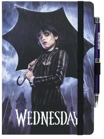 Grupo Erik Premium Notizbuch mit Stift Wednesday Addams Notizbuch A5 Dotted - Notizbuch Klein - Reisetagebuch zum selberschreiben - Bullet Journal Dotted A5 Tagebuch Mädchen und Jungen