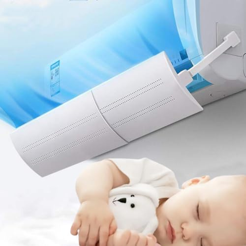 2 Pack Deflettore regolabile per climatizzatore Parabrezza aria condizionata Scudo del condizionatore Freddo/Calda, per casa/Ufficio,Anziani, Neonati, Donne in Gravidanza - Bianco (2)