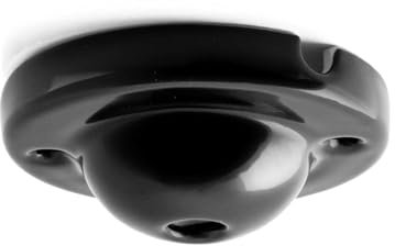 Baldacchino minimale in porcellana, ideale per lattine, nero smaltato