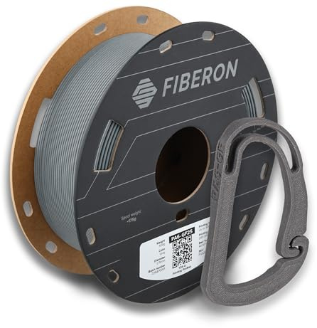 Polymaker Fiberon PA6-GF Glasfaser-Nylon-Filament, 1,75 mm, Grau, 500 g, verbesserte harte Kantenspule, Fiberon PA6-GF Nylon, verwindungsfrei, 1,75 mm, 3D-Druck-Filament