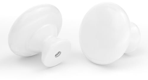 LONTAN 10 Stück Schrankknöpfe Weiß Möbelknöpfe Weiß Schubladenknöpfe für Schränke Schubladengriffe Kommodenknöpfe Knöpfe für Schlafzimmer,Badezimmer