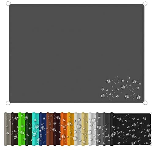 Tenda parasole rettangolare, 1 x 2,5 m, con blocco UV al 98%, colore grigio scuro, per giardino, patio, prato, include corda per attività all'ombra all'aperto