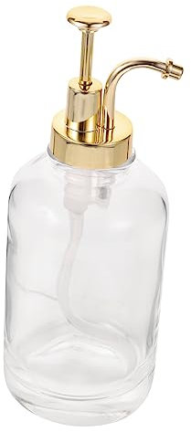 BELLIFFY Bouteille Verre Avec Pompe Dorée Distributeur Réutilisable De Sirop Flacon Pour Et Autres Pour Bar Cuisine