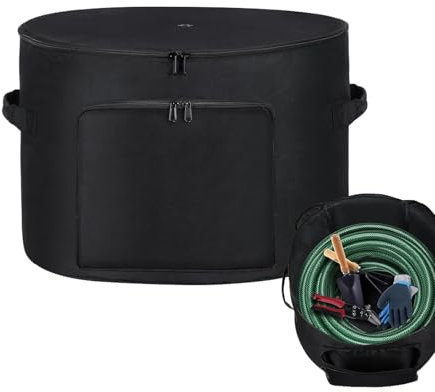 Garden Hose Holder Pot, Water Hose Storage Bag Water Hoses Hideaway Storage Box with Drain Holes Tool Organizer Bucket Gardening Accessories for Backyard Patios and Outdoor Gardens