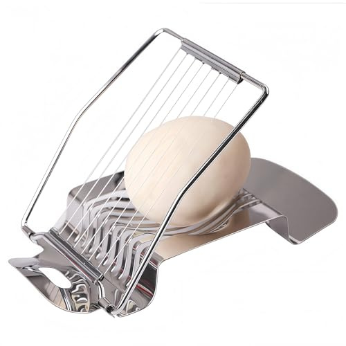 Stainless Steel Egg Slicer for Hard Boiled Eggs - Multi-Use Kitchen Tool for Slicing Boiled Eggs, Strawberries, Tofus & More - Perfect for Breakfast & Salads