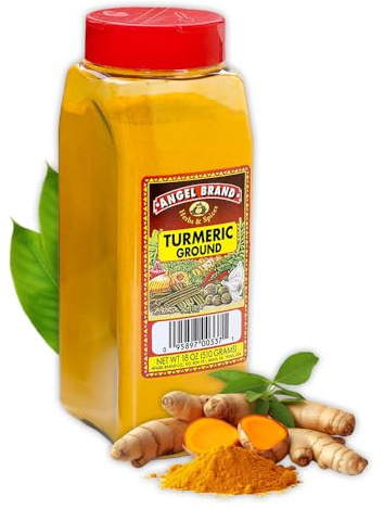 Angel Brand Ground Turmeric Powder – 18 oz Bottle, High Curcumin, Premium Quality Spice for Cooking & Health Benefits