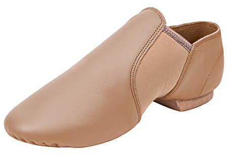 Stelle Jazz Shoes for Girls Boys Leather Unisex Slip-On Dance Shoes (Toddler/Little Kid/Big Kid)(Tan,11ML)