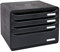 Exacompta 315714D Ablagebox EcoBlack Querformat mit 4 Schubladen für DIN A+ Dokumente. Belastbare Schubladenbox mit hoher Kapazität für mehr Platz Big Box Plus Horizon Blauer Engel schwarz
