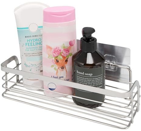 bremermann Ablagekorb eckig Elena selbstklebend & entfernbar Duschkorb, ohne Bohren, Edelstahl (1)