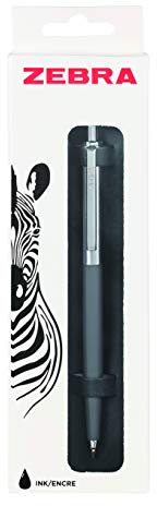Zebra 901 Black Ballpoint Pens - Sleek & Stylish, Retractable & Reliable, Premium Grey Barrel, Fine Point, 1 pk