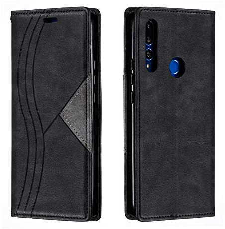 Repuled Coque pour Huawei P Smart Z / Y9 Prime 2019, Etui en Cuir PU Premium Housse de Protection Rabat Portefeuille avec Rangements de Cartes et Pochette Fermeture Magnétique Flip Béquille (Noir)