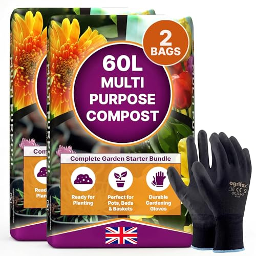 Logs Online 120L Multi Purpose Compost Garden Bundle – Potting Compost & Potting Soil with Gardening Gloves – Soil for Indoor Plants, House Plants, Garden Pots & Outdoor Pots