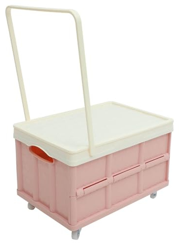 30L Collapsible Storage Bins with Lids: Storage Tote With Wheels Folding Plastic Stackable Utility Crates Plastic Tote Storage Box Container Stackable Folding Utility Crates for Clothes,Books