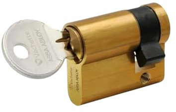Vachette Mezza cilindro di serratura meccanica FIRST per porta, ingresso 40 x 10 mm, meccanismo a 5 perni di sicurezza, 3 chiavi, installazione facile, garanzia 2 anni, finitura in ottone