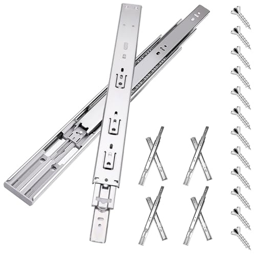 14 inch Drawer Slides 4 Pairs (8pcs) Soft Self Close Full Extension Ball Bearing Drawer Rails Side Mount Metal Dresser Runners for File Cabinet Trash Can Kitchen Wardrobe Glides 14 100 LB Capacity