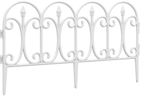 vidaXL Rasenkante 17 Stück weiß 10m PP