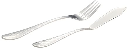 6 Piece Food-grade Stainless Steel Fish Forks and Fish Knives Set, Fish Serving Fork and Fish Serving Knife, Including 3 Fish Forks, and 3 Fish Knives; Silverware Set, Metal Forks for Home Kitchen