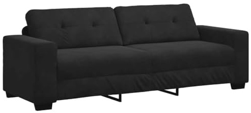 vidaXL 3-Sitzer-Sofa Schwarz 220x78x80 cm Samt