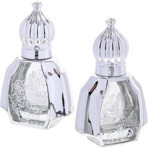 HONITANO Bärbara Roll-On Flaskor 10 ml Slitstarkt Glas Dekorativa Aromer och Doftflaskor 2-delat set för eteriska oljor och kosmetika Roterande Kuldesign för Användning