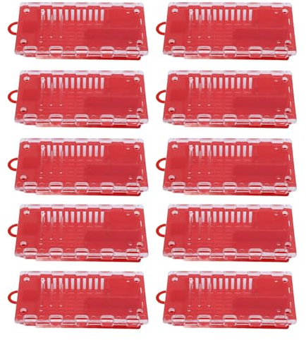 10 st Queen Bee Cage Plast Queen Bee Transportera Catcher Biodlingsmaterial Biodlarutrustning (Röd)