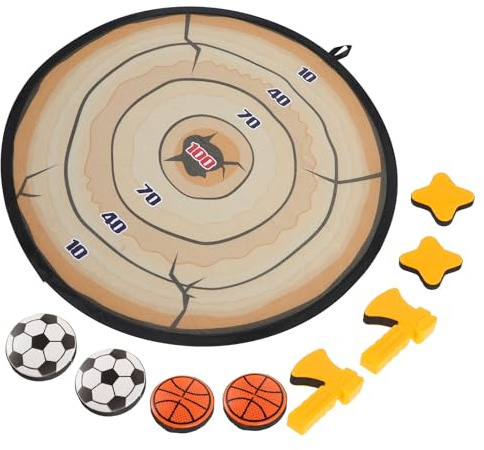 PRETYZOOM Jeu de Cible Ronde 305g pour Garçon et Filles et Familles, Disque de Lancer Léger avec Balles Collantes, D'extérieur et D'intérieur Interactif pour Améliorer Précision