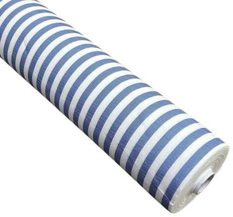 Generico TOVAGLIA A ROTOLO IN AIRLAID CARTA A SECCO di alta qualità sembra tessuto 25 METRI X 120 CM - VARI COLORI - made in italy (Tratto righe Blu)